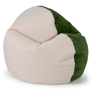 Flexforma Kids Bean Bag Chair for Toddlers 1-3 yr - Boucle & Cord Forest Green