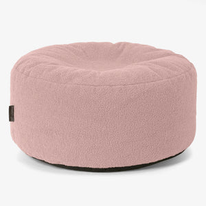 Large Round Pouffe - Boucle Pink