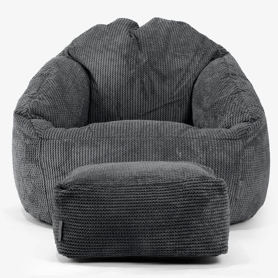 Bubble Bean Bag Chair - Pom Pom Black 02