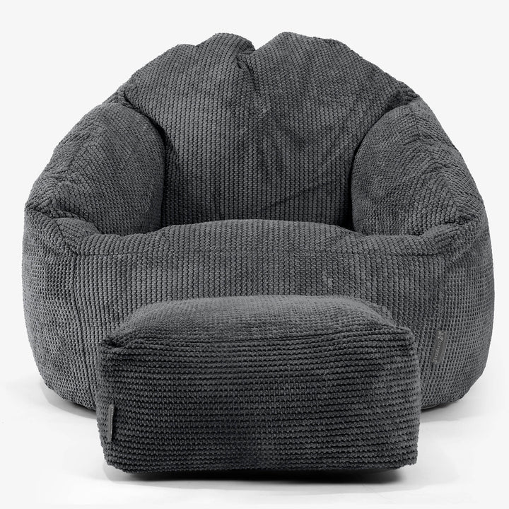 Bubble Bean Bag Chair - Pom Pom Black 02
