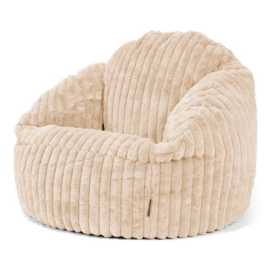 Bubble Bean Bag Chair - Ultra Plush Cord Cream 04