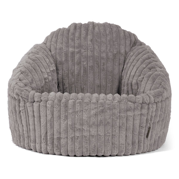 Bubble Bean Bag Chair - Ultra Plush Cord Grey 01