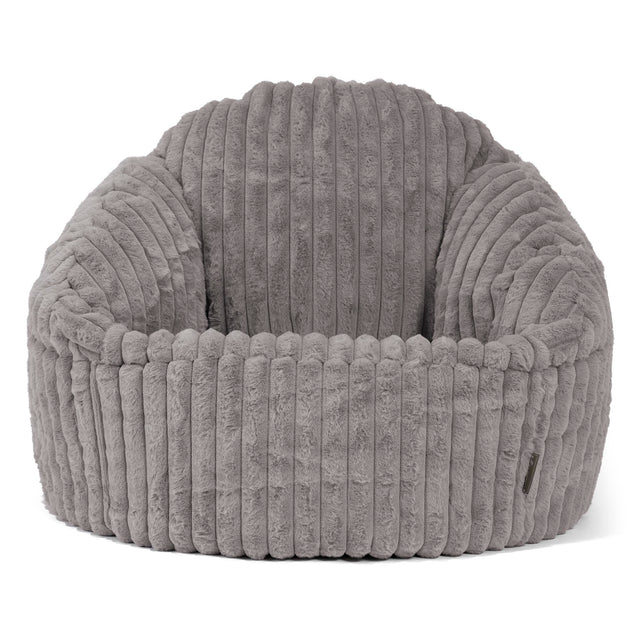 Bubble Bean Bag Chair - Ultra Plush Cord Grey 01
