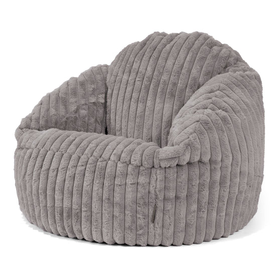 Bubble Bean Bag Chair - Ultra Plush Cord Grey 04