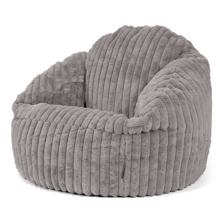 Bubble Bean Bag Chair - Ultra Plush Cord Grey 04