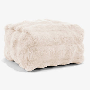 Small Footstool - Bubble Faux Fur Cream