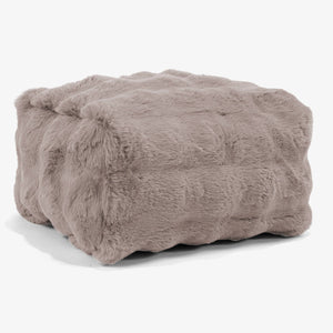 Small Footstool - Bubble Faux Fur Mink