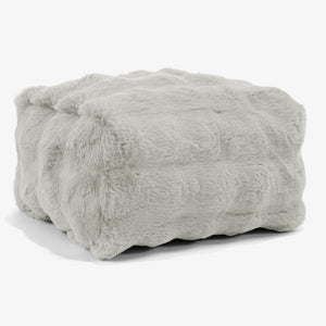 Small Footstool - Bubble Faux Fur Sage Green