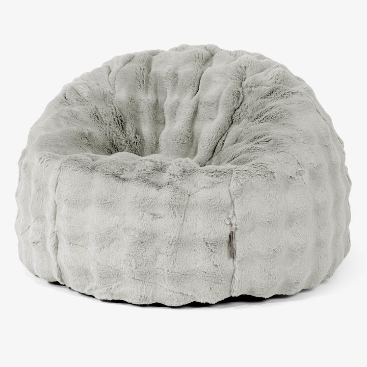 Classic Bean Bag Chair - Bubble Faux Fur Sage Green 01