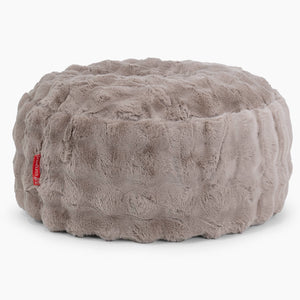 Large Round Pouffe - Bubble Faux Fur Mink