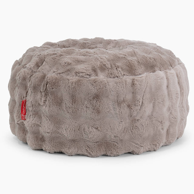 Large Round Pouffe - Bubble Faux Fur Mink 01