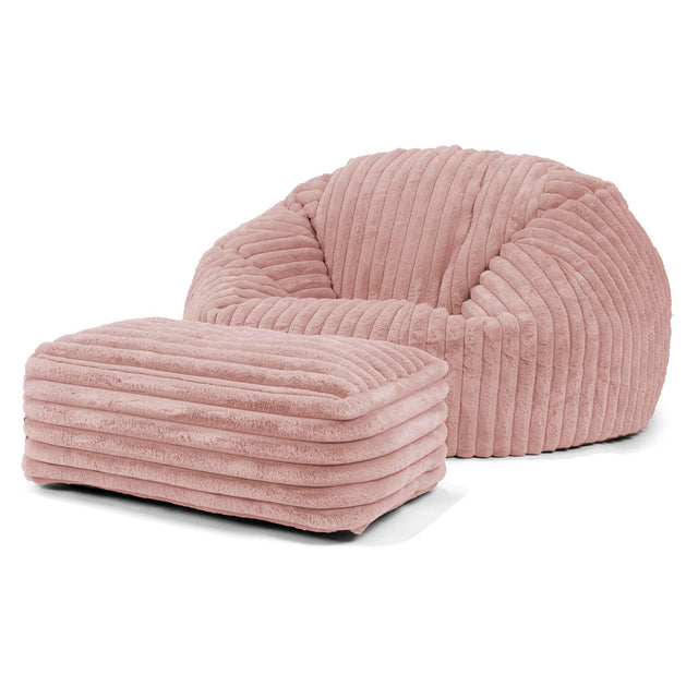 Classic Sofa Bean Bag - Ultra Plush Cord Dusty Pink 02