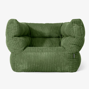 Albert Bean Bag Armchair 2.0 - Cord Forest Green