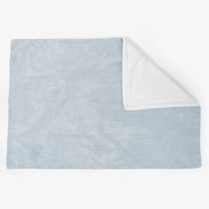 Large Sherpa Throw / Blanket 140 x 200cm - Cord Baby Blue 02