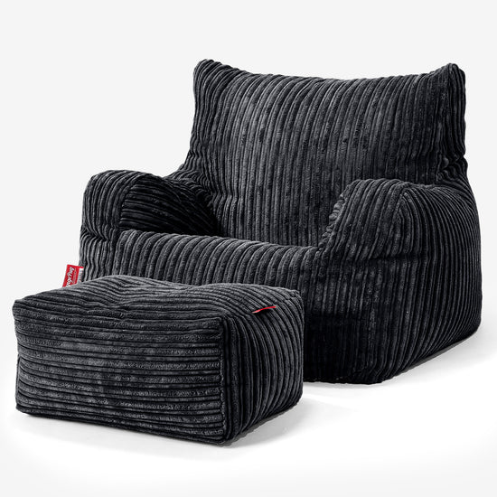 Josephine Bean Bag Armchair - Cord Black 02