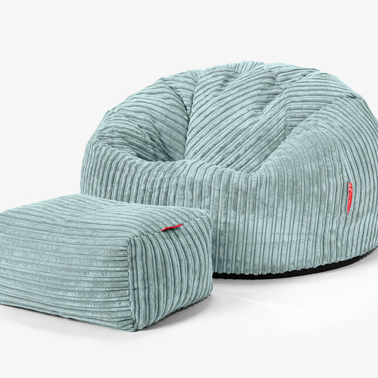 Classic Bean Bag Chair - Cord Mint Green 02