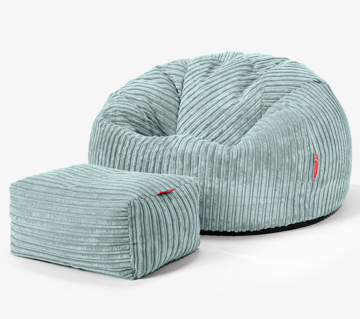 Classic Bean Bag Chair - Cord Mint Green 02