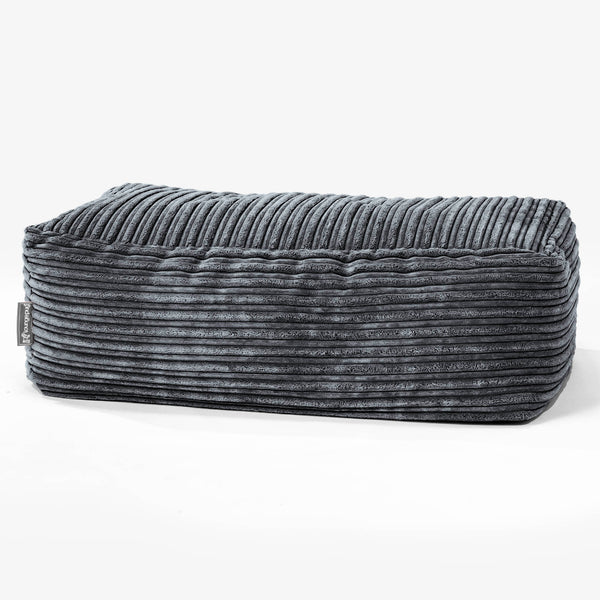 Large Footstool - Cord Slate Grey 01