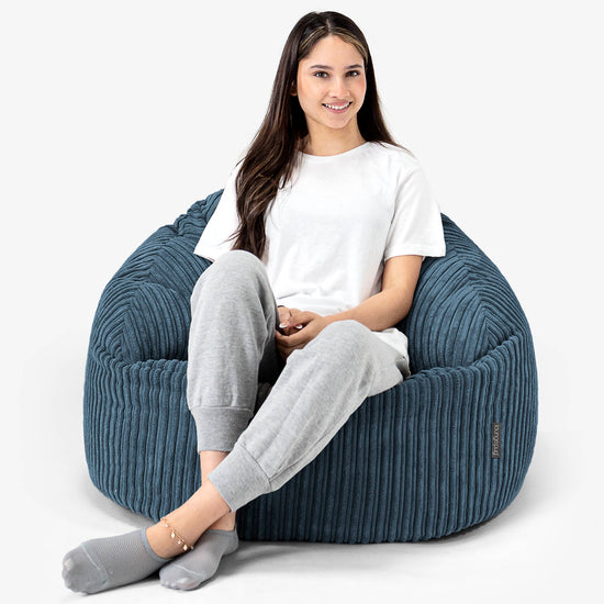 Bubble Bean Bag Chair - Cord Navy Blue 03