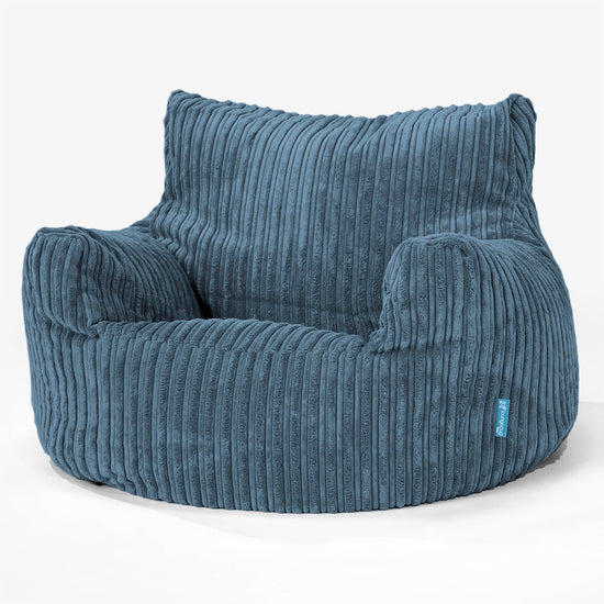 Childs Armchair 3-8 Bean Bag - Cord Navy Blue 01