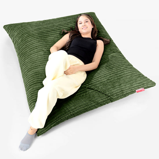 XL Pillow Beanbag - Cord Forest Green 02