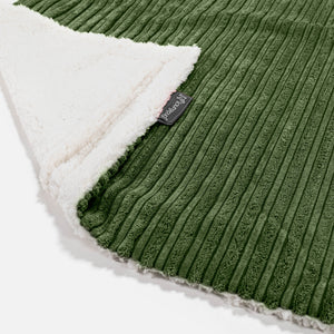 Sherpa Throw / Blanket - Cord Forest Green