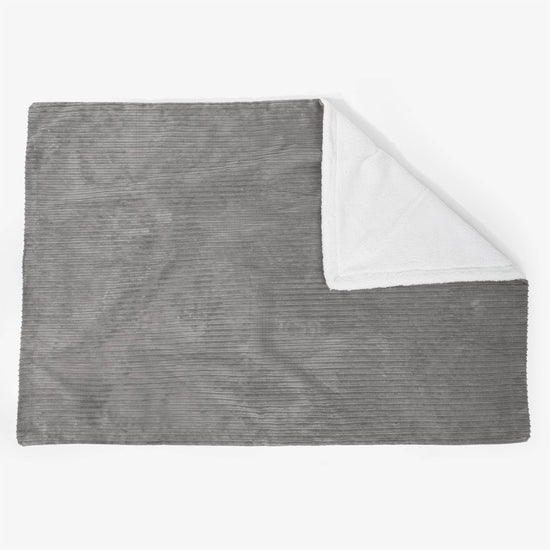 Large Sherpa Throw / Blanket 140 x 200cm - Cord Graphite Grey 02