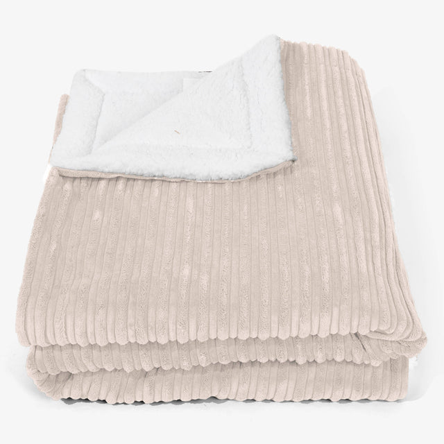 Large Sherpa Throw / Blanket 140 x 200cm - Cord Ivory 01