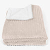 Large Sherpa Throw / Blanket 140 x 200cm - Cord Ivory 01