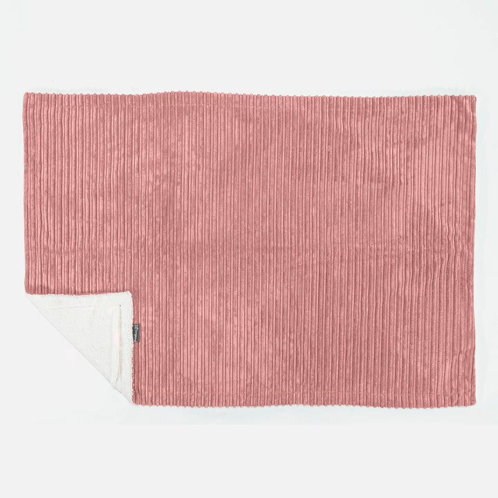 Sherpa Throw / Blanket - Cord Peach 03