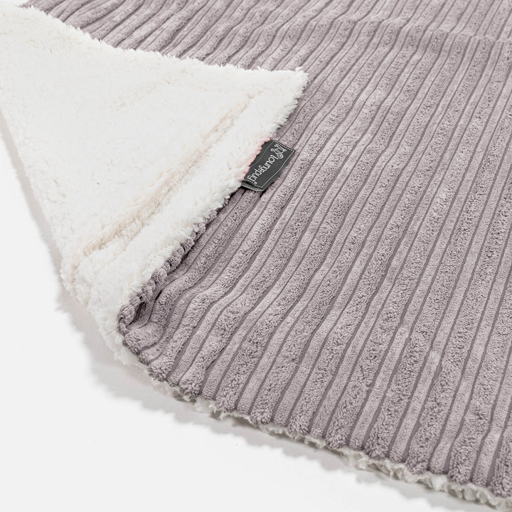 Sherpa Throw / Blanket - Cord Silver Grey 01