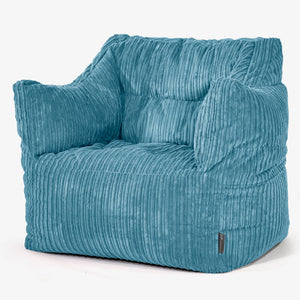 Victor Bean Bag Armchair - Cord Aegean Blue