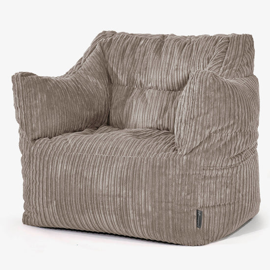 Victor Bean Bag Armchair - Cord Dovetail Grey 01