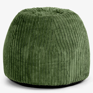 Ergonomic Office Pouf Chair - Cord Forest Green
