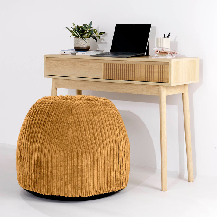 Ergonomic Office Pouf Chair - Cord Golden Honey 02