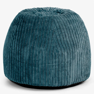 Ergonomic Office Pouf Chair - Cord Teal Blue