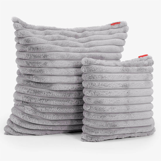 Extra Large Scatter Cushion Cover 70 x 70cm - Ultra Plush Cord Grey 02