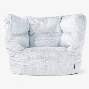 Albert Bean Bag Armchair 2.0 - Fluffy Faux Fur Rabbit Dusty Blue
