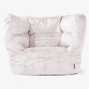 Albert Bean Bag Armchair 2.0 - Fluffy Faux Fur Rabbit Dusty Pink