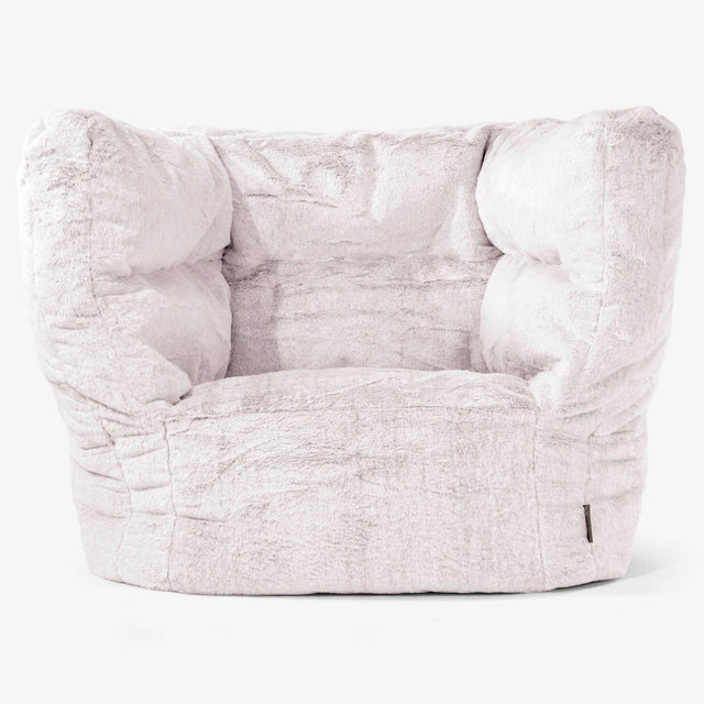 Albert Bean Bag Armchair 2.0 - Fluffy Faux Fur Rabbit Dusty Pink 01