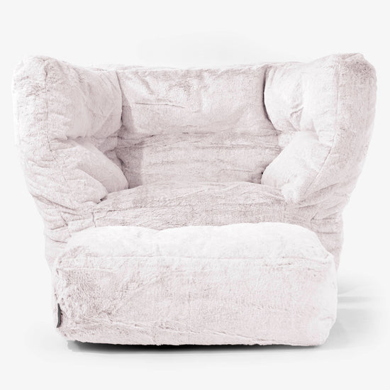 Albert Bean Bag Armchair 2.0 - Fluffy Faux Fur Rabbit Dusty Pink 02