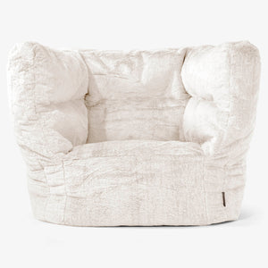 Albert Bean Bag Armchair 2.0 - Fluffy Faux Fur Rabbit White