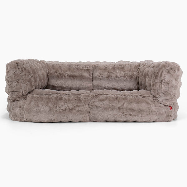 The 2 Seater Albert Sofa Bean Bag - Bubble Faux Fur Mink 01