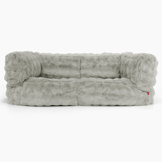 The 2 Seater Albert Sofa Bean Bag - Bubble Faux Fur Sage Green 01