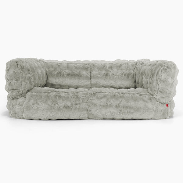 The 2 Seater Albert Sofa Bean Bag - Bubble Faux Fur Sage Green 01