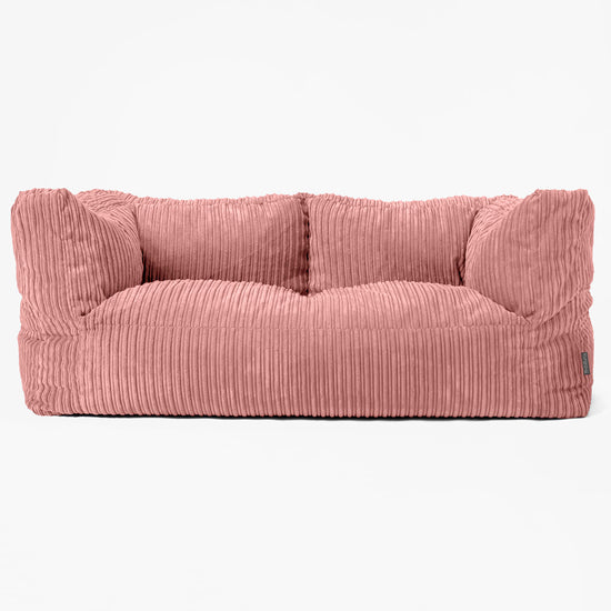 The 2 Seater Albert Sofa Bean Bag - Cord Peach 01