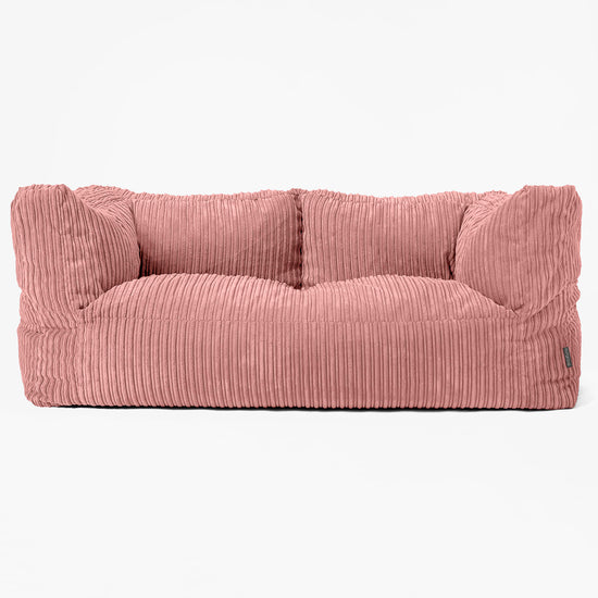 The 2 Seater Albert Sofa Bean Bag - Cord Peach 01