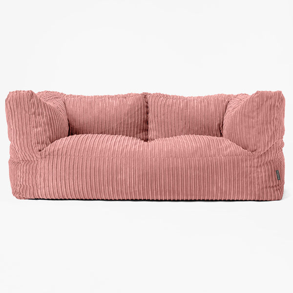 The 2 Seater Albert Sofa Bean Bag - Cord Peach 01