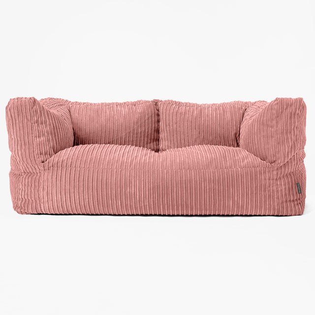 The 2 Seater Albert Sofa Bean Bag - Cord Peach 01