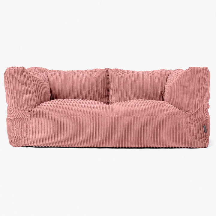 The 2 Seater Albert Sofa Bean Bag - Cord Peach 01